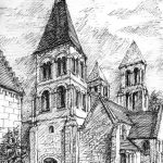 Abbatiale de Morienval - 30x20 - Plume