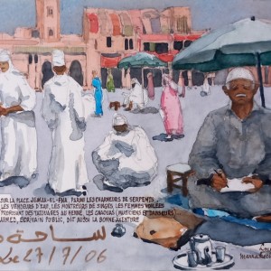 MARRAKECH Place DJEMAA EL FNAA Larg 24 Haut 15,25