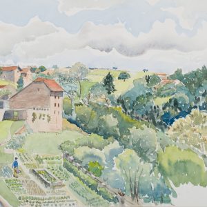 Monts du LYONNAIS, le potager vu des remparts