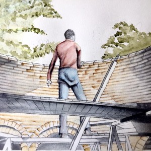 OUAGADOUGOU, aquarelle, 40x60 cm