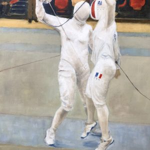 Escrimeuses - Huile - 70x50 cm