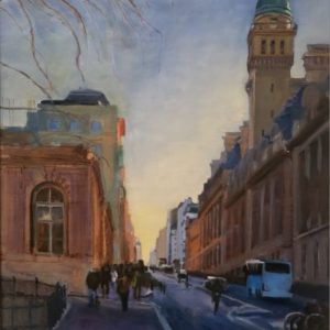 Rue Saint-Jacques - Huile sur craft - 100x80 cm